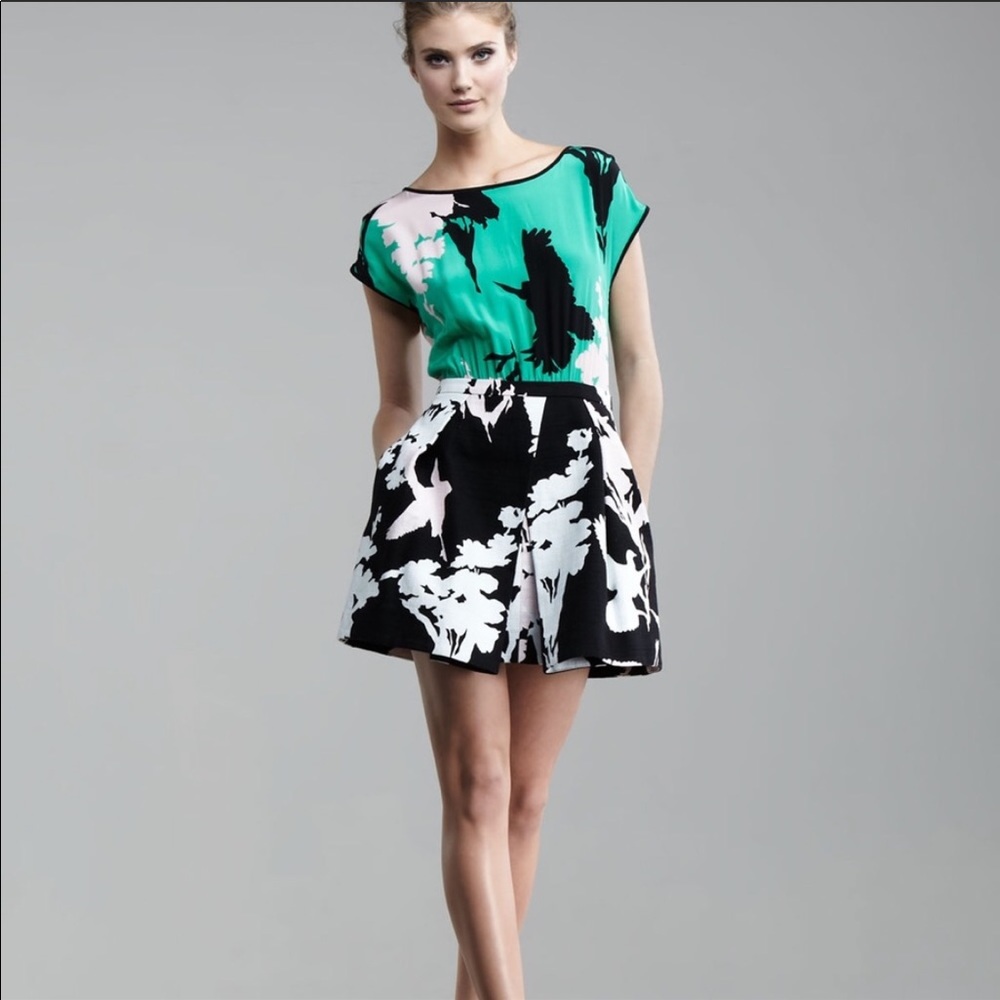 TIBI EASY BIRD print dress